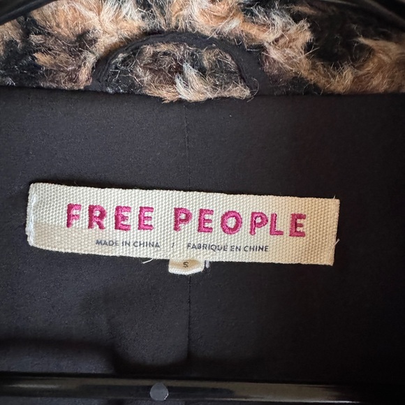 Free People Leopard Faux Fur Teddy Jacket Oversized Small - Picture 2 of 11